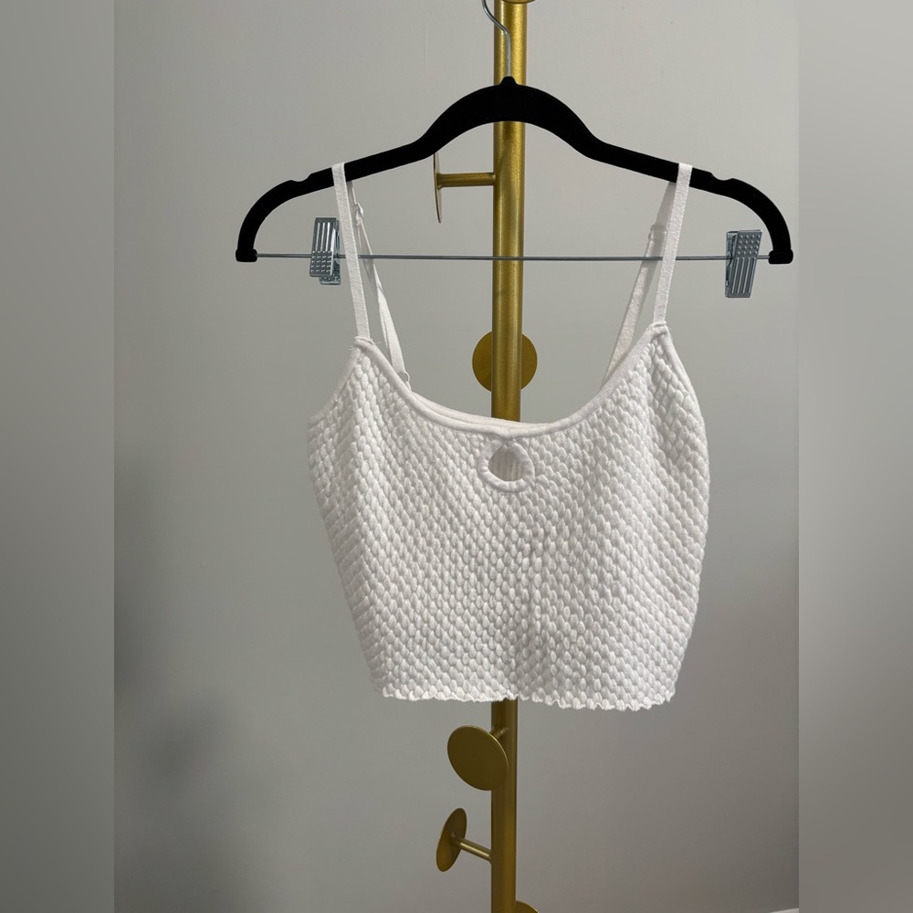 PacSun White Textured Tank Top
